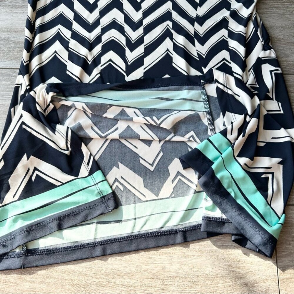 Eci Waves Pattern Draped Asymmetrical Hem Tunics - Picture 11 of 15